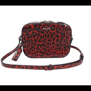 YSL CLASSIC MONOGRAM SMALL BAG IN RED LEATHER